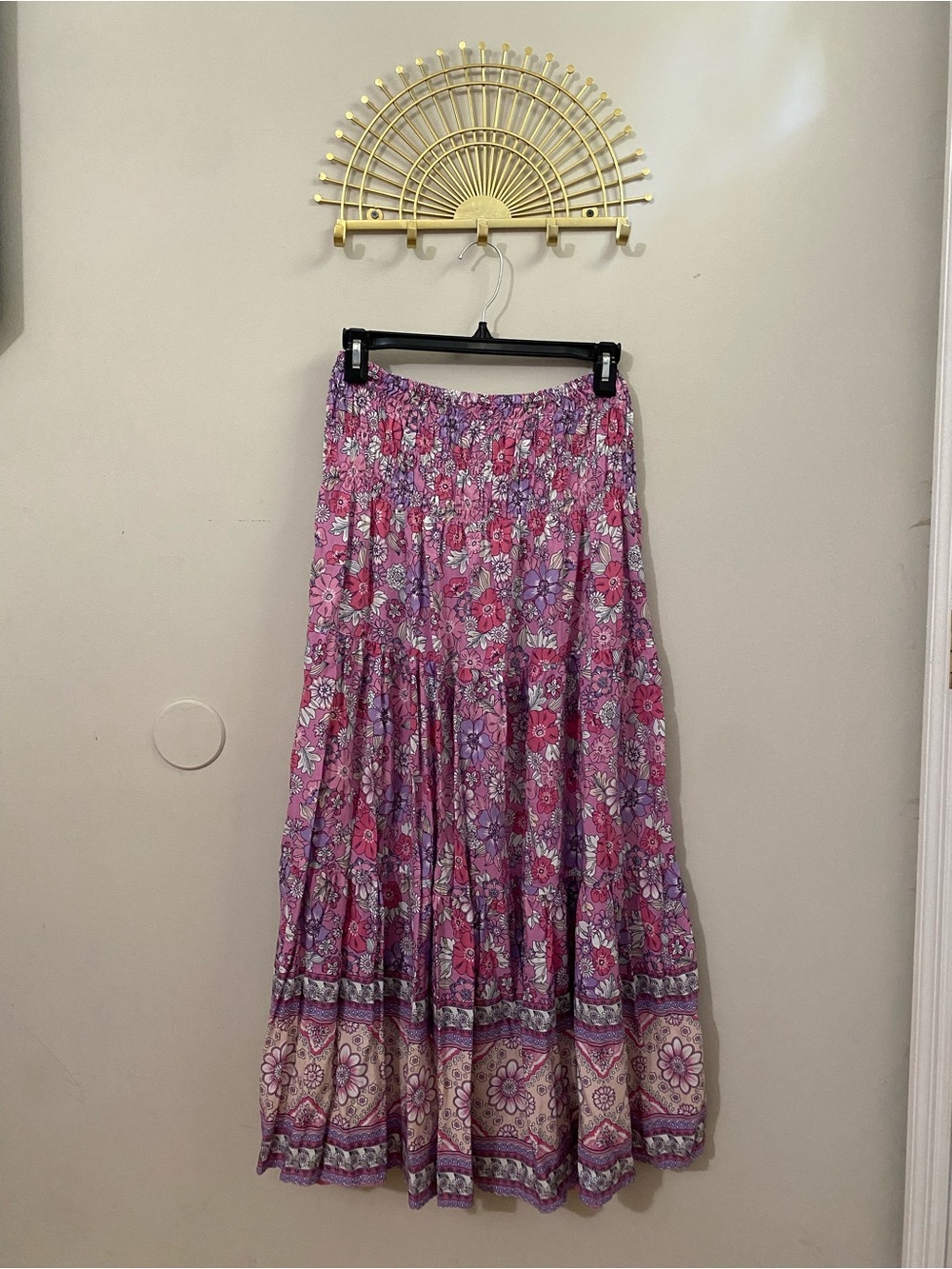 Boho Floral Tiered Maxi Skirt